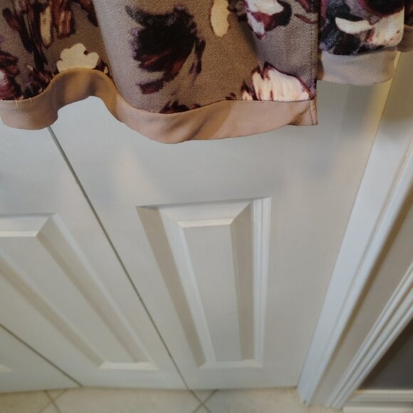 Vera Wang Floral Long Sleeved Wrap Dress - Mauve, Taupe - Picture 3 of 9